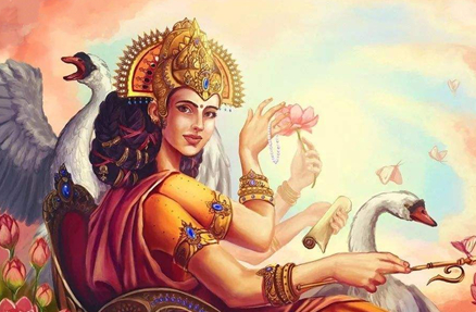 萨拉斯瓦蒂：印度教中的语言和智慧女神，为梵文的创造者