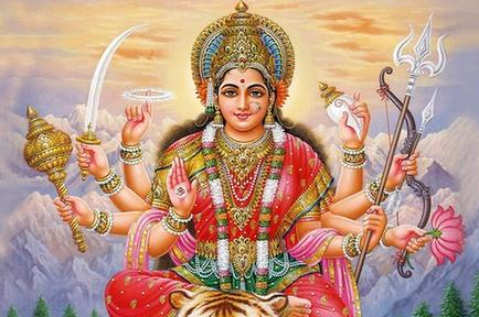 杜尔迦：印度教中的主要女神之一，为降魔女神而受崇拜