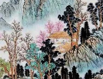 李白所作的《山中问答》，对自然景物进行了细致描写