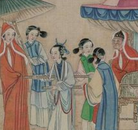 红楼梦芦雪广饮酒赏雪时，邢岫烟是何打扮？