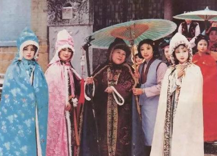 红楼梦中大观园姐妹的聚会，只有四人没穿红斗篷