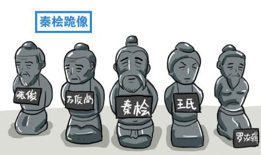 岳飞墓前一共跪了几个人？为什么现在少了一个？