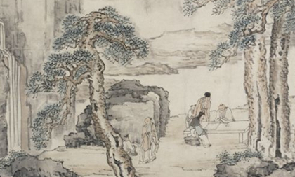 《商山四皓图》：清代画家黄慎所绘，为其晚年之佳作