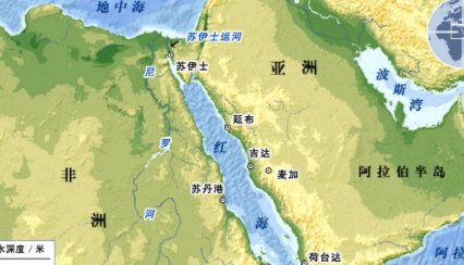 苏伊士运河：世界上最大的无船闸运河，全长约163千米