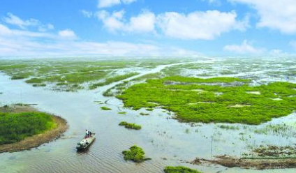 洪泽湖：中国面积最大的悬湖，面积为1805平方千米