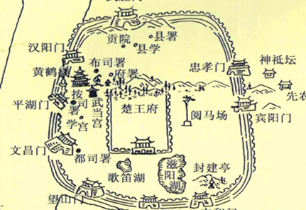 明朝楚王府位于高观山南麓，它的建造以哪个宫殿为蓝本？