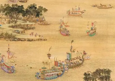 卢肇所作的《竞渡诗》，表面描绘龙舟竞渡的场面，实则讽刺阿谀奉承的小人