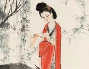 薛涛所作的《春望词四首·其二》，用两典故来表示心中的情爱