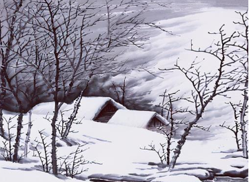《村雪夜坐》白居易在家居丧时所作，表现了凄凉又悲苦的心境
