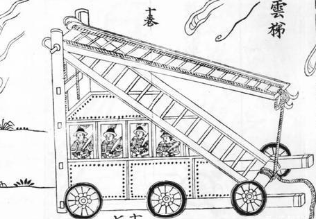 古代攻城战的时候 古人为什么往下砸石头而不推梯子