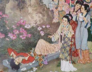 红楼梦第六十二回：憨湘云醉眠芍药裀，呆香菱情解石榴裙