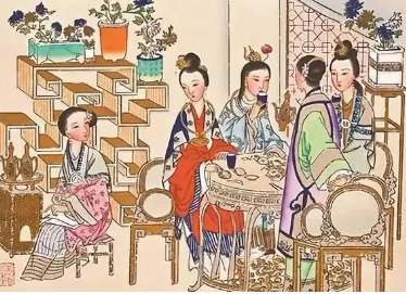 镜花缘第六十一回：小才女亭内品茶，老总兵园中留客