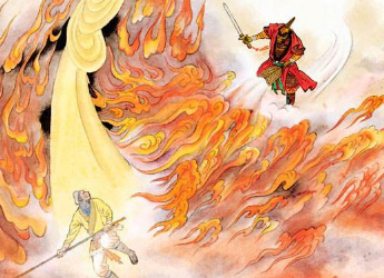 西游记第三十四回：魔王巧算困心猿，大圣腾那骗宝贝