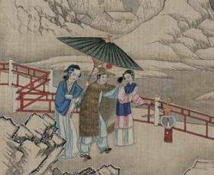红楼梦芦雪庵即景联句时，薛宝钗穿的是什么衣服 ？
