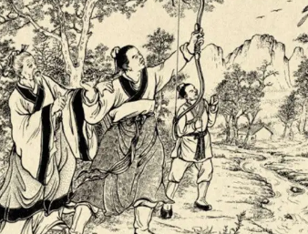 说唐三传第五十四回：丁山神箭射长龙，应龙芦花为水神