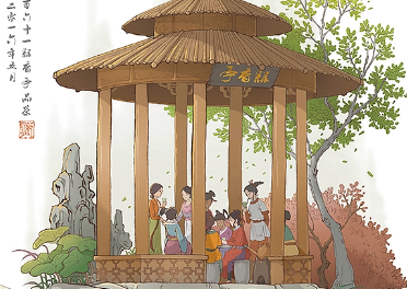 镜花缘第三十五回：现红鸾林贵妃应课，揭黄榜唐义士治河