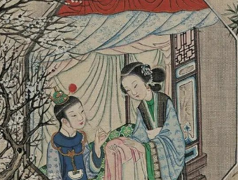 红楼梦宝钗听到宝玉要看金锁之后，做了什么是事情?